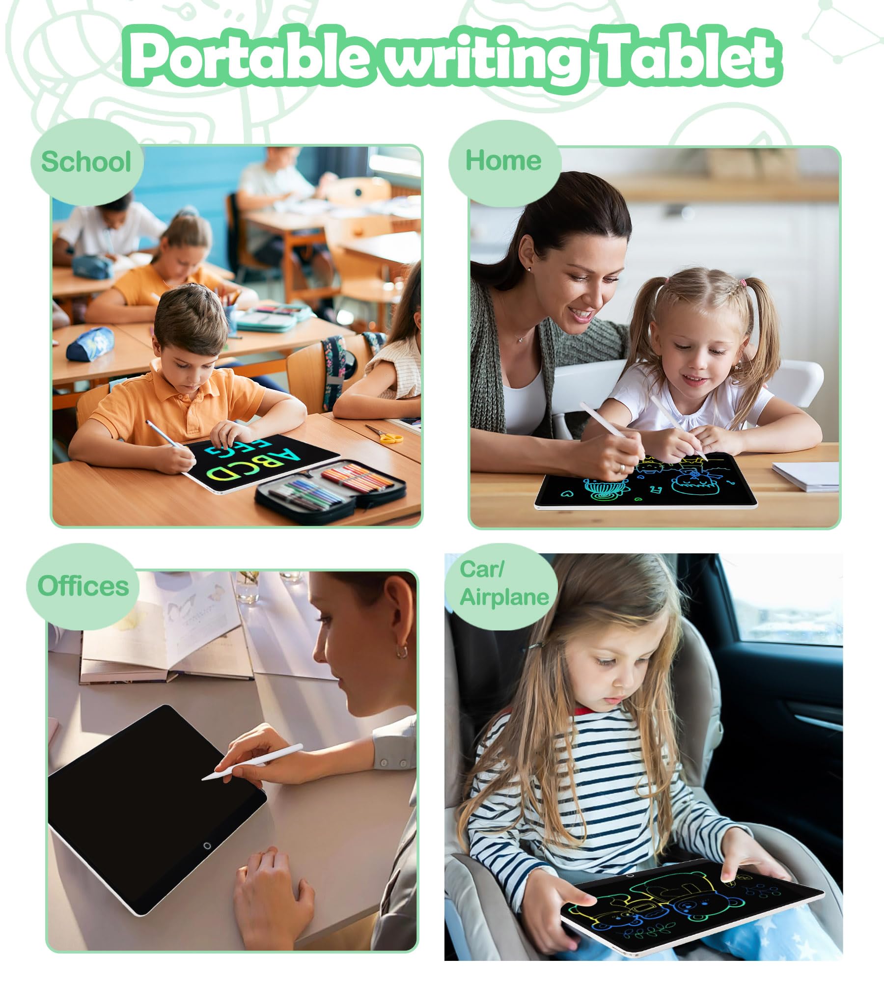FXI LCD Writing Tablet children drawing in car, a portable travel essential