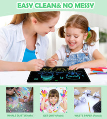 FXI LCD Writing Tablet colorful doodle on screen demonstrates reusable drawing surface