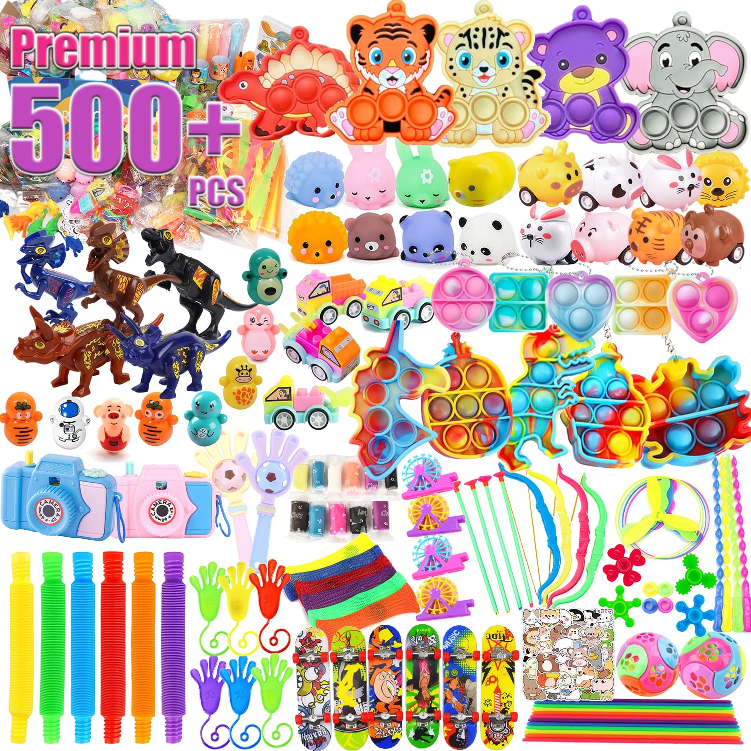 Fxoksa variety-pack 500pcs party favors ideal for parties and classroom prizes.
