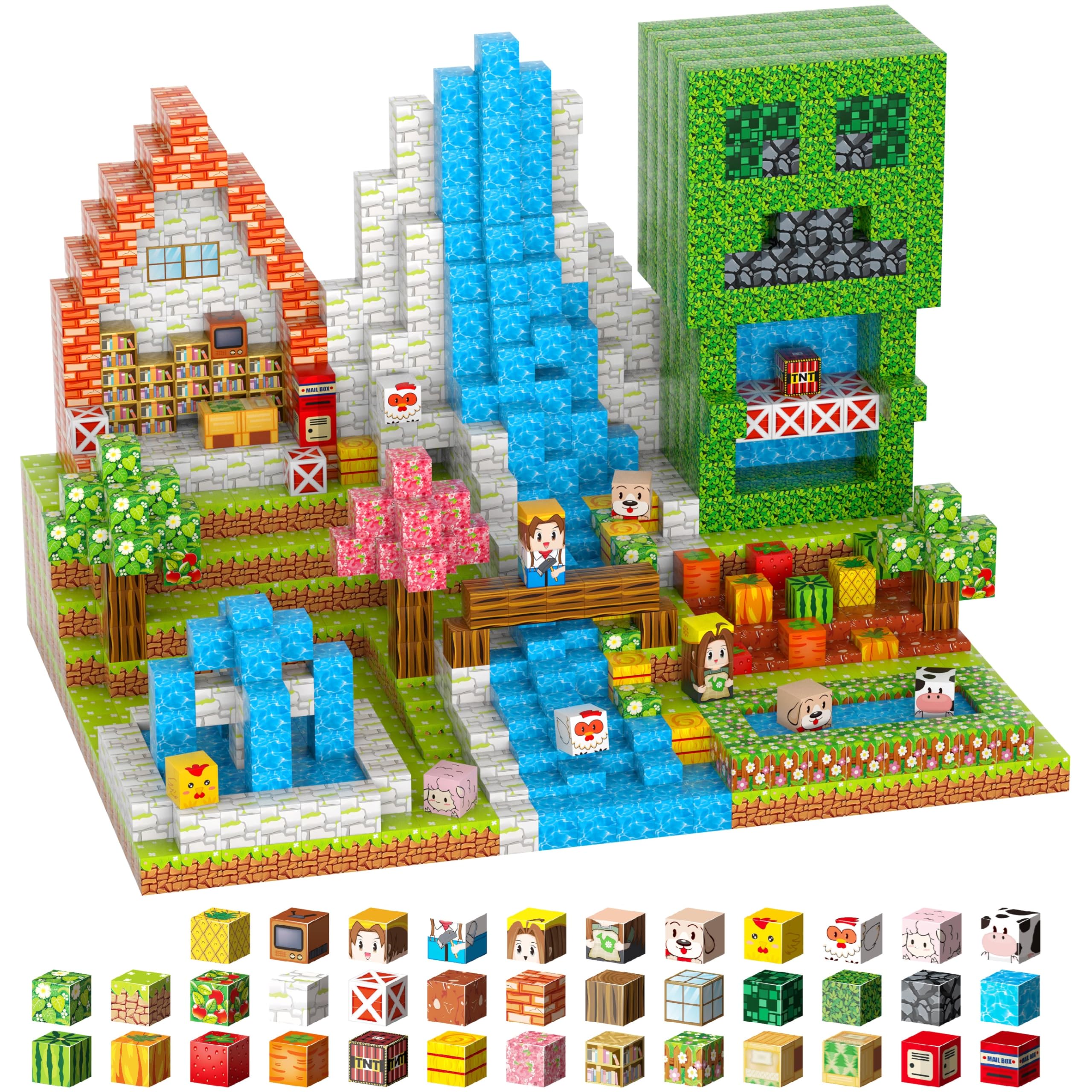 FXZYIXS Magnetic Blocks farm scene boosts creative building and imaginative play.