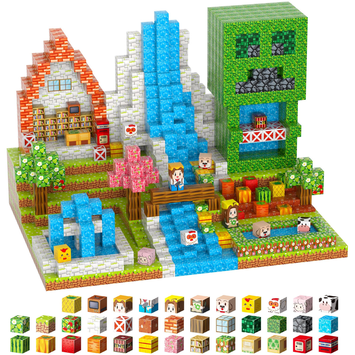 FXZYIXS Magnetic Blocks farm scene boosts creative building and imaginative play.