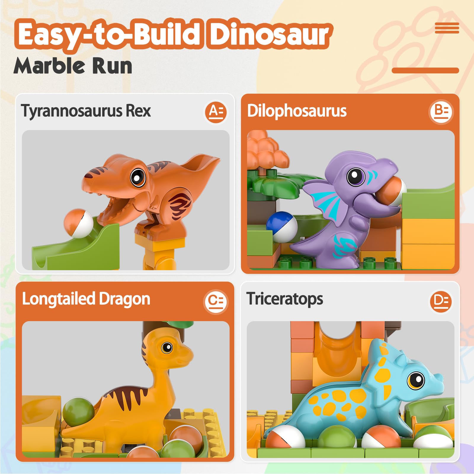 Fygurso compatible large blocks enable creative dinosaur kingdom builds