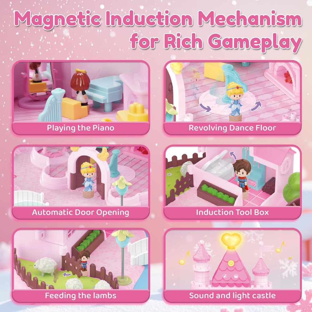 fygurso Dream Princess Play Set automatic doors example of dynamic features