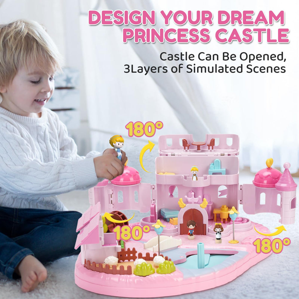 fygurso Dream Princess Play Set three level castle showcases layered play spaces