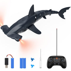 Fygurso RC one remote controls multiple sharks for coordinated play.