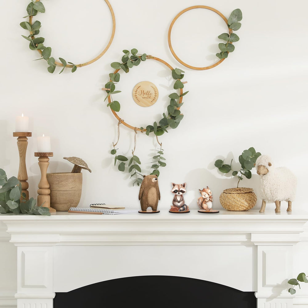 FYSUIMU woodland raccoon sign on base adds playful touch to nursery or office
