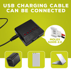 Fytoo 5-in-1 charger with several SYMA model batteries for TR-F22