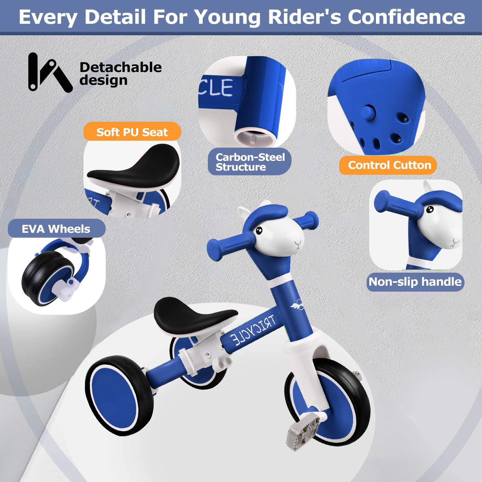 FZHZZ Kids bike with carbon steel frame offers durable indoor and outdoor use.