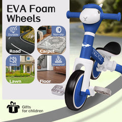 FZHZZ Toddler bike with EVA foam wheels provides silent, non-slip rides.