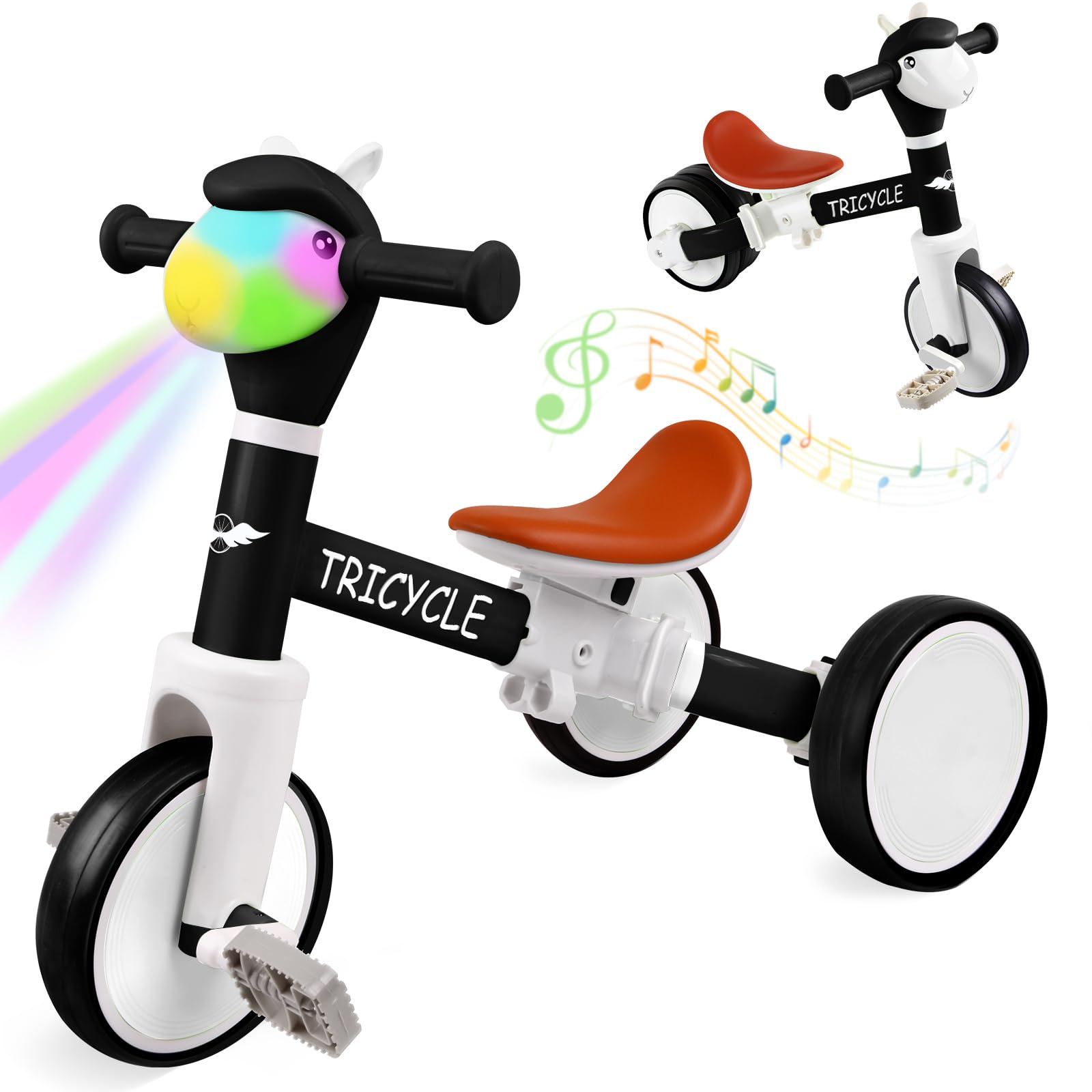 FZHZZ toddler tricycle front interface lights boost interactive playtime.