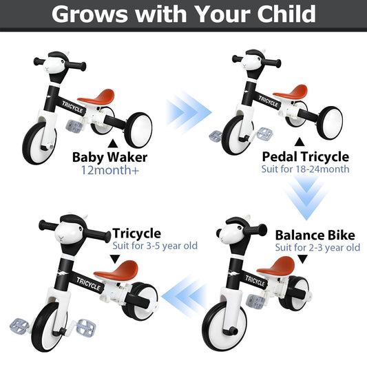 FZHZZ tricycle front with four songs and buttons for fun tunes.
