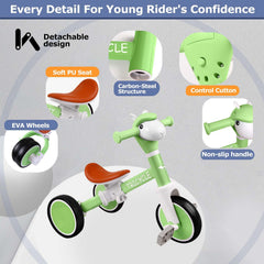 Green carbon steel frame of FZHZZ toddler tricycle