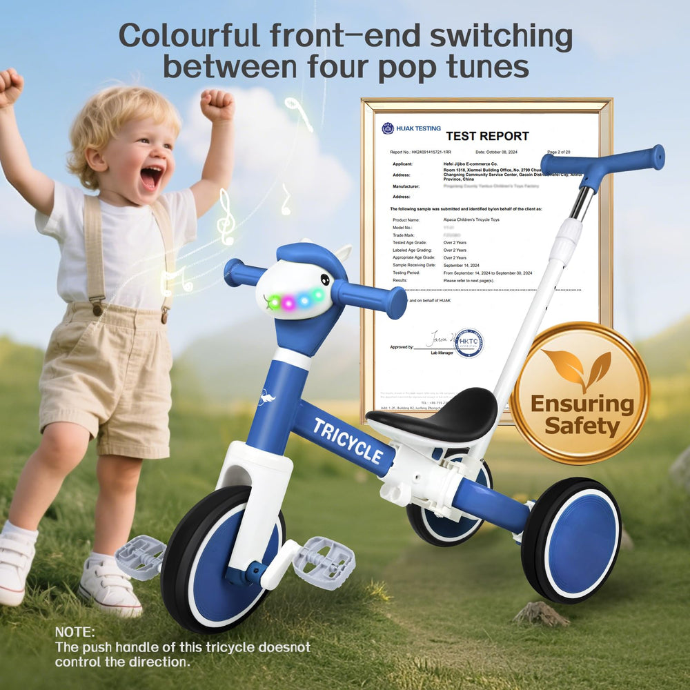 FZHZZ Tricycle adjustable push handle eases parent guiding.