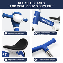FZHZZ Tricycle pedal-free mode for guided steering practice.