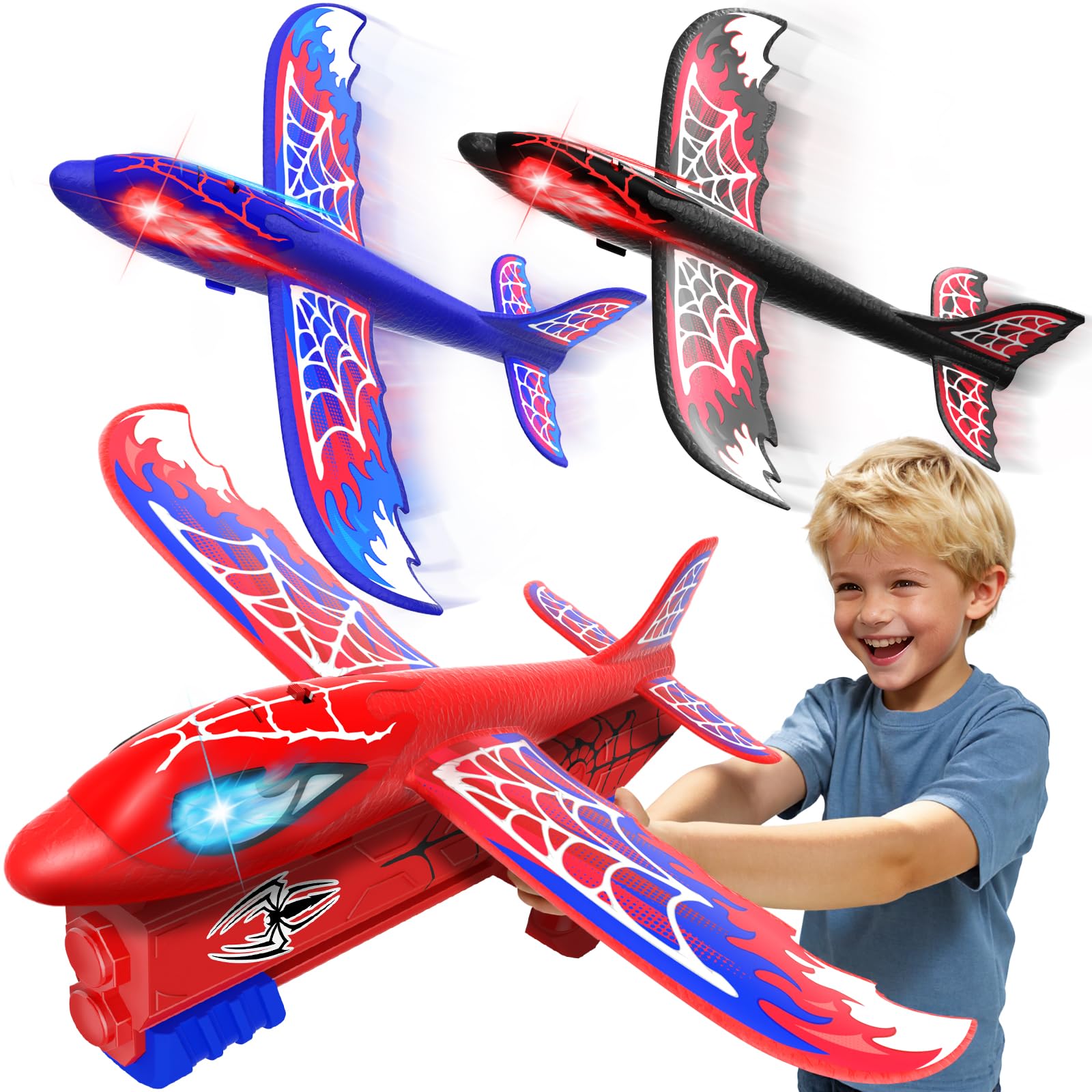 Fzlirou airplane launcher with glowing eyes sparks action-packed playtime.