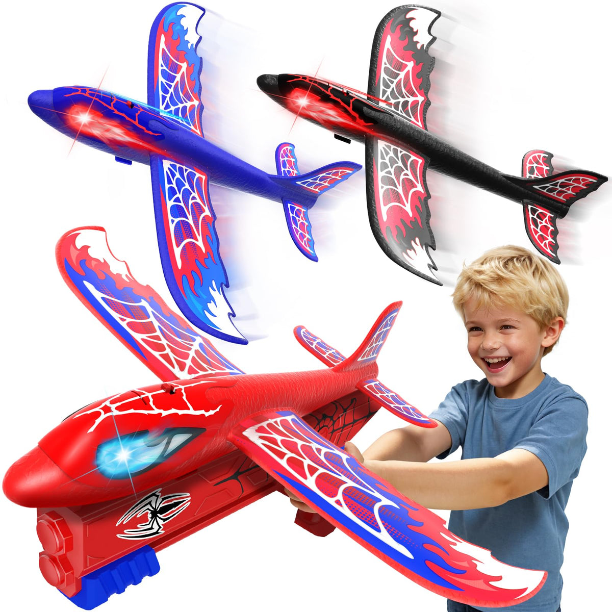 Fzlirou airplane launcher with glowing eyes sparks action-packed playtime.
