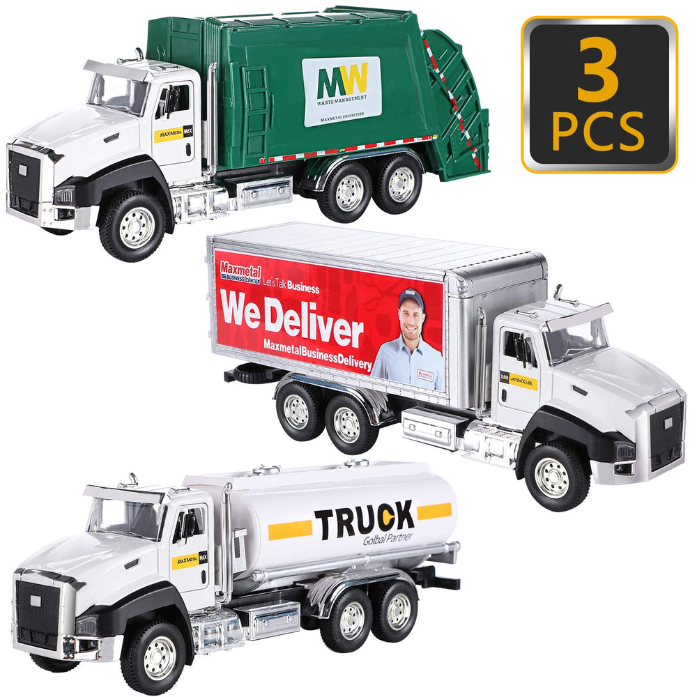 G.C 3 Pack garbage truck diecast with durable metal build for lasting play