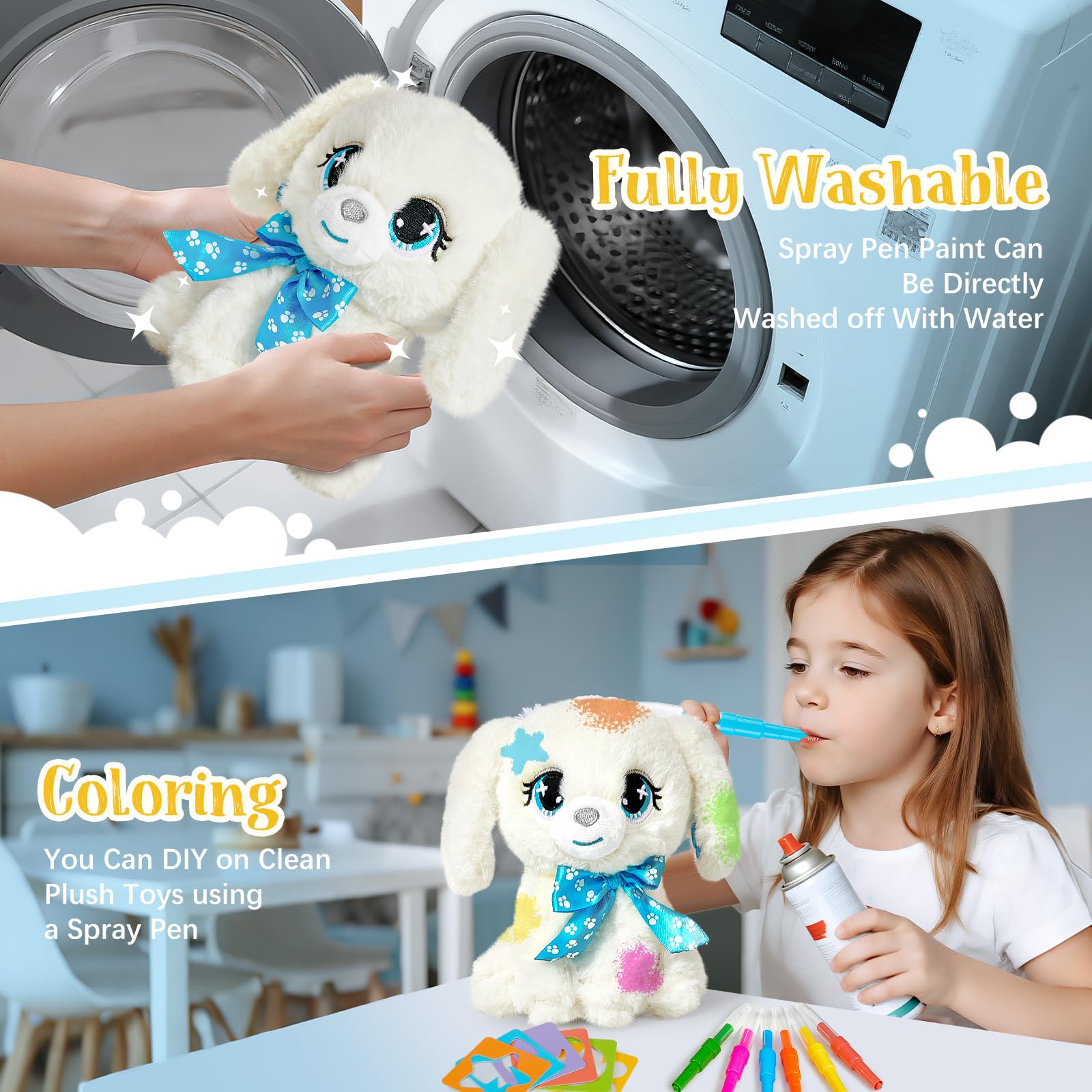 G.C Paint-Wash-Recolor mirror and dryer add grooming play moments.