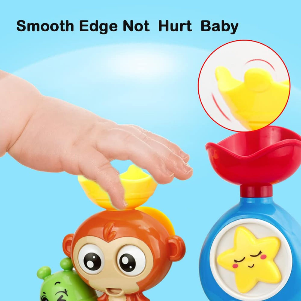 G-WACK dual suction cups secure bath toy on smooth tub surfaces for steady play