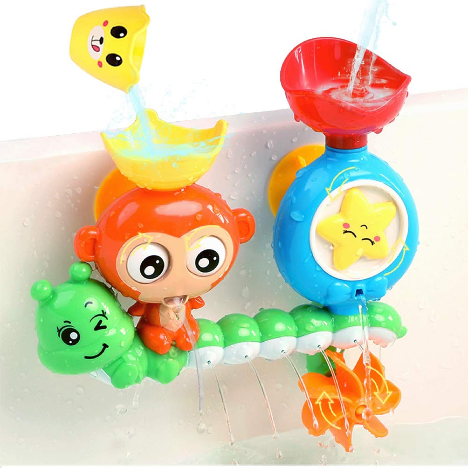 G-WACK monkey bath toy with spinning eyes for interactive water play
