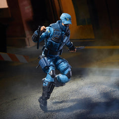 G.I. Joe Classified Series Jason Shockwave Faria nightstick for range-of-motion display.