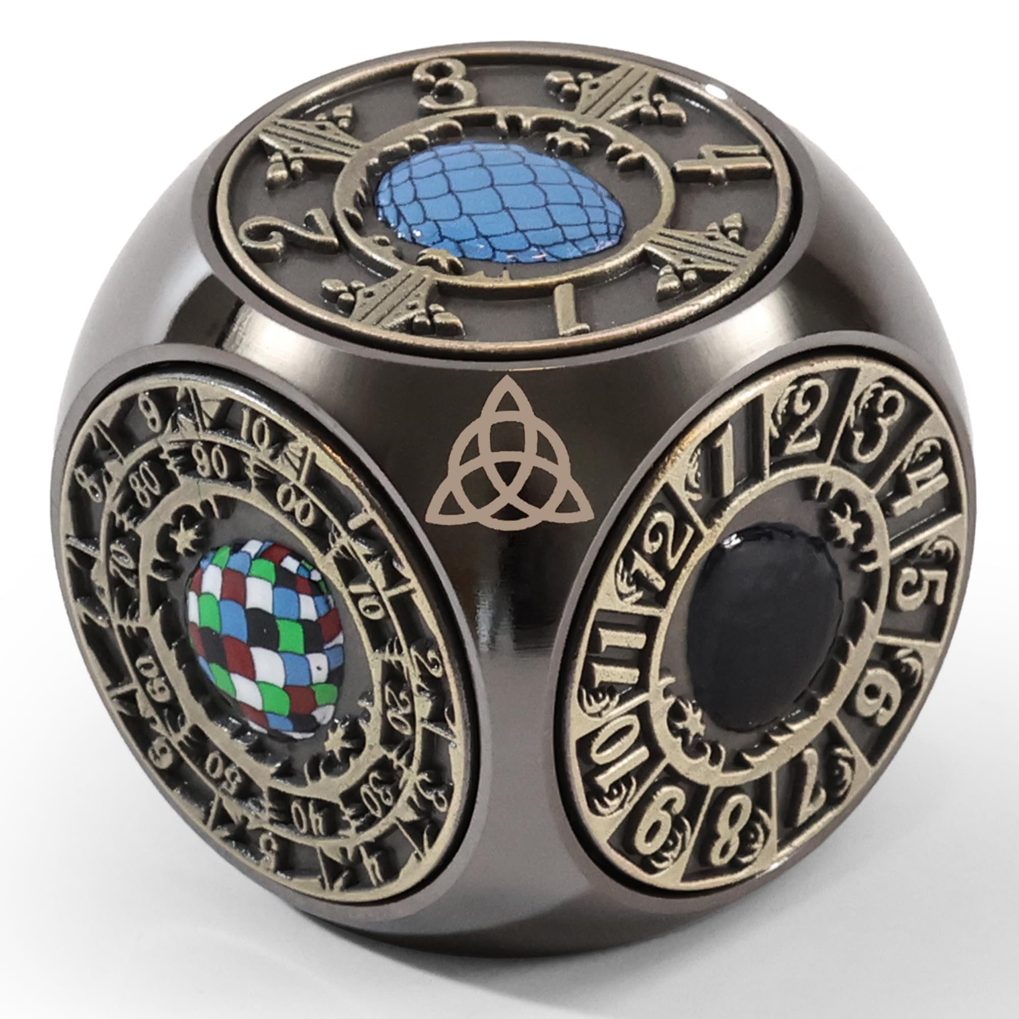 g00d4u Metal DND spinner with dragon egg relief enhances immersive dice rolls.