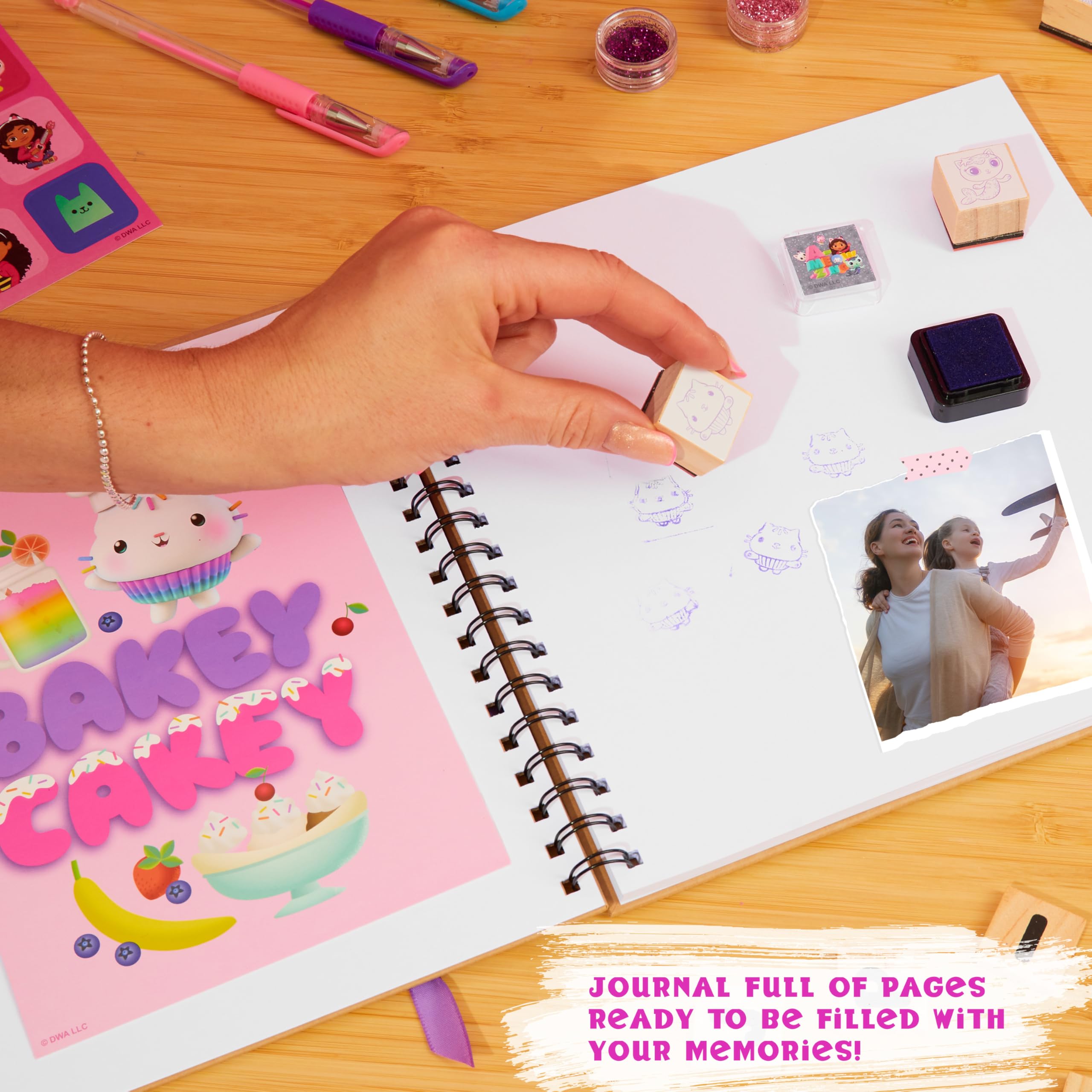 Gabby's Dollhouse stamps pack featuring themed shapes for page embellishments.