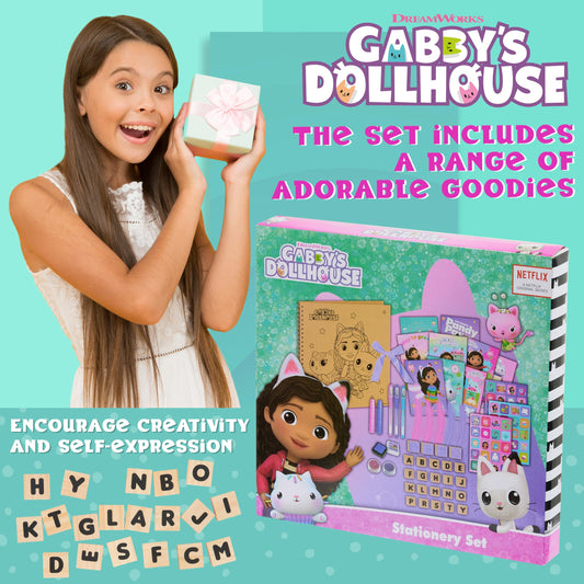 Gabby's Dollhouse sticker sheets close up showing decorative possibilities for pages.