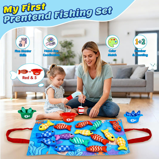 Gacoman cloth fish in bright colors to boost color recognition and counting play