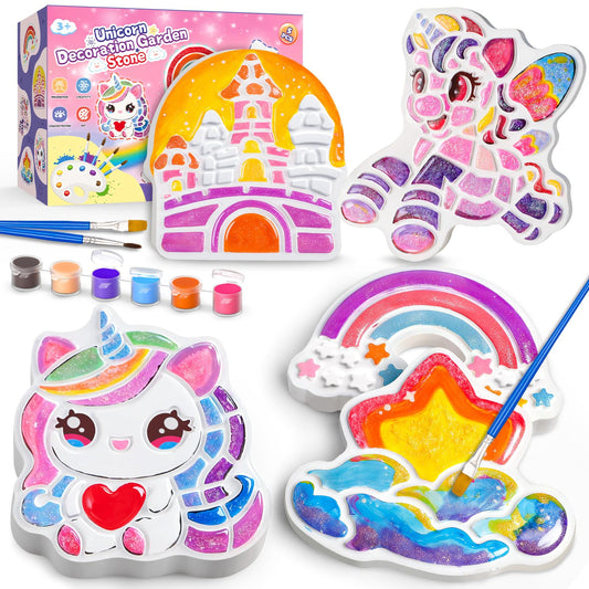 Gadetouq Unicorn Stones Kit: colorful stones for outdoor garden art and play.