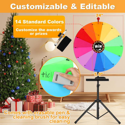 GADFISH prize wheel with 14-color partitions for quick recognition.