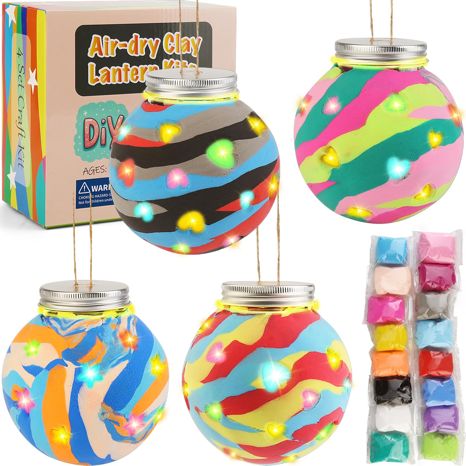 GadgetGlee four-set clay lantern kit sparks creative play and room decor