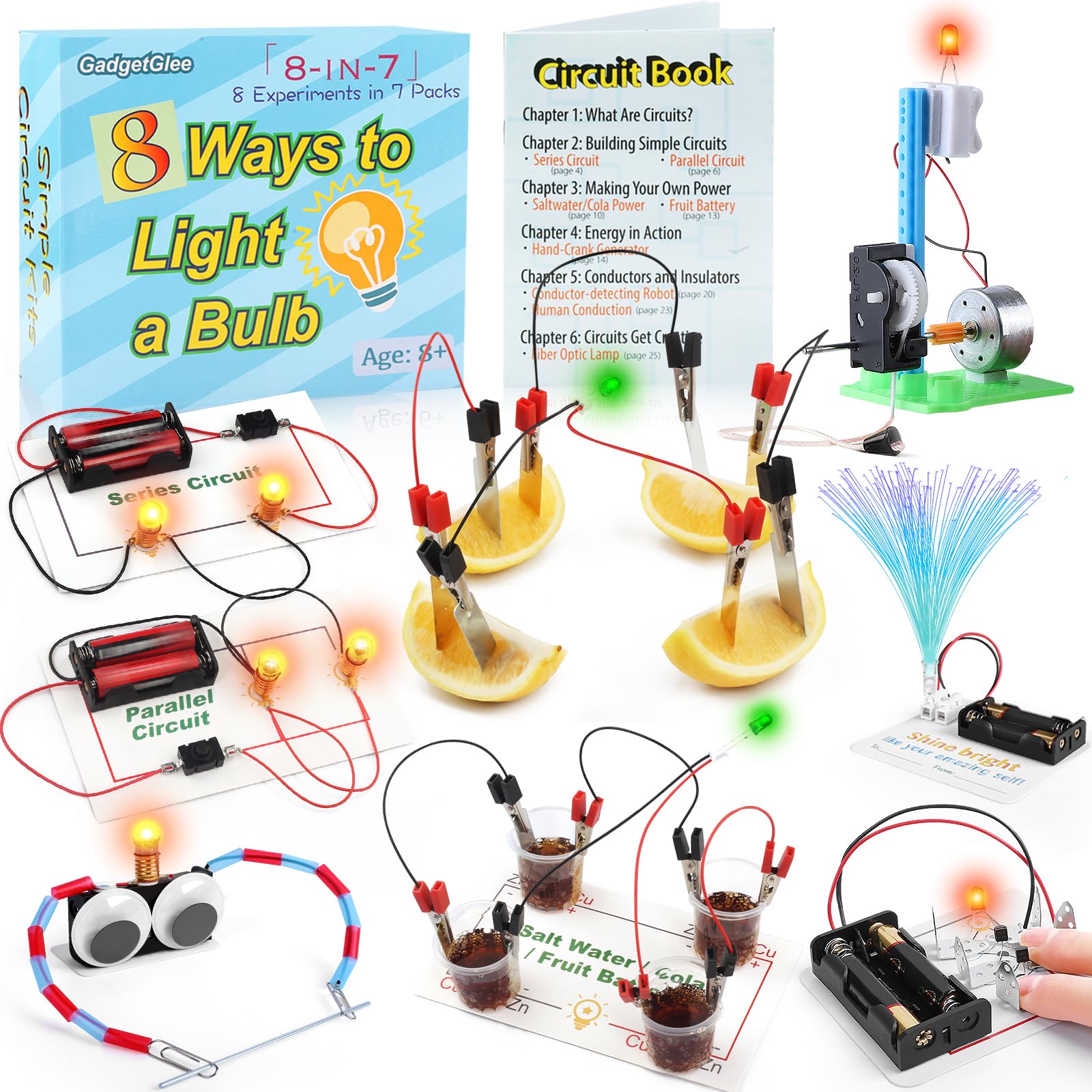 GadgetGlee Science Circuit Kit cover promotes hands-on STEM learning for curious kids.