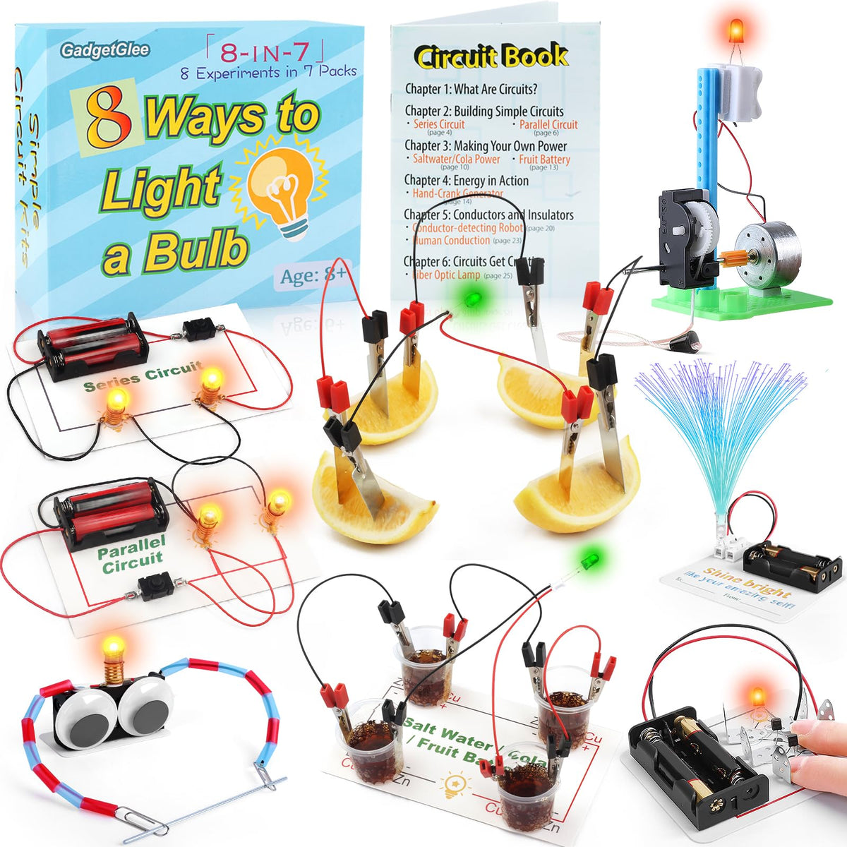 GadgetGlee Science Circuit Kit cover promotes hands-on STEM learning for curious kids.