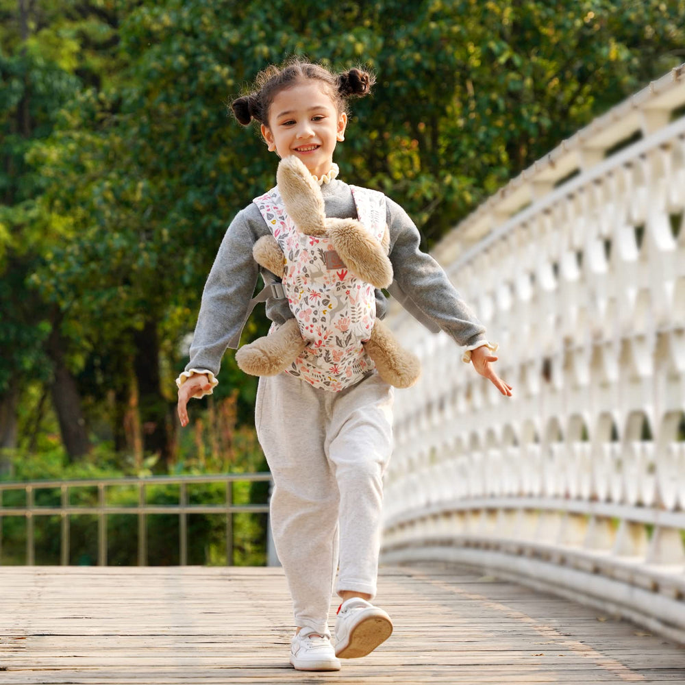 GAGAKU Doll carrier back carry pink for easy transport of a plush friend