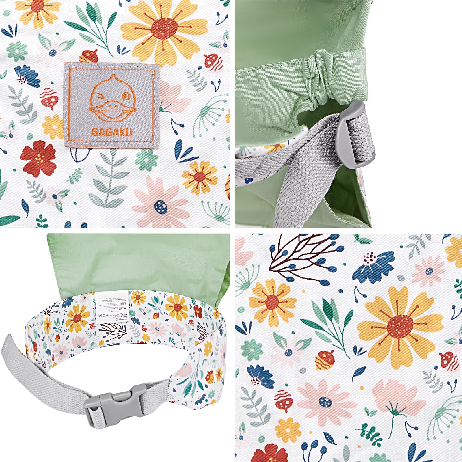 GAGAKU back carry view highlighting adjustable waist strap for growing kids