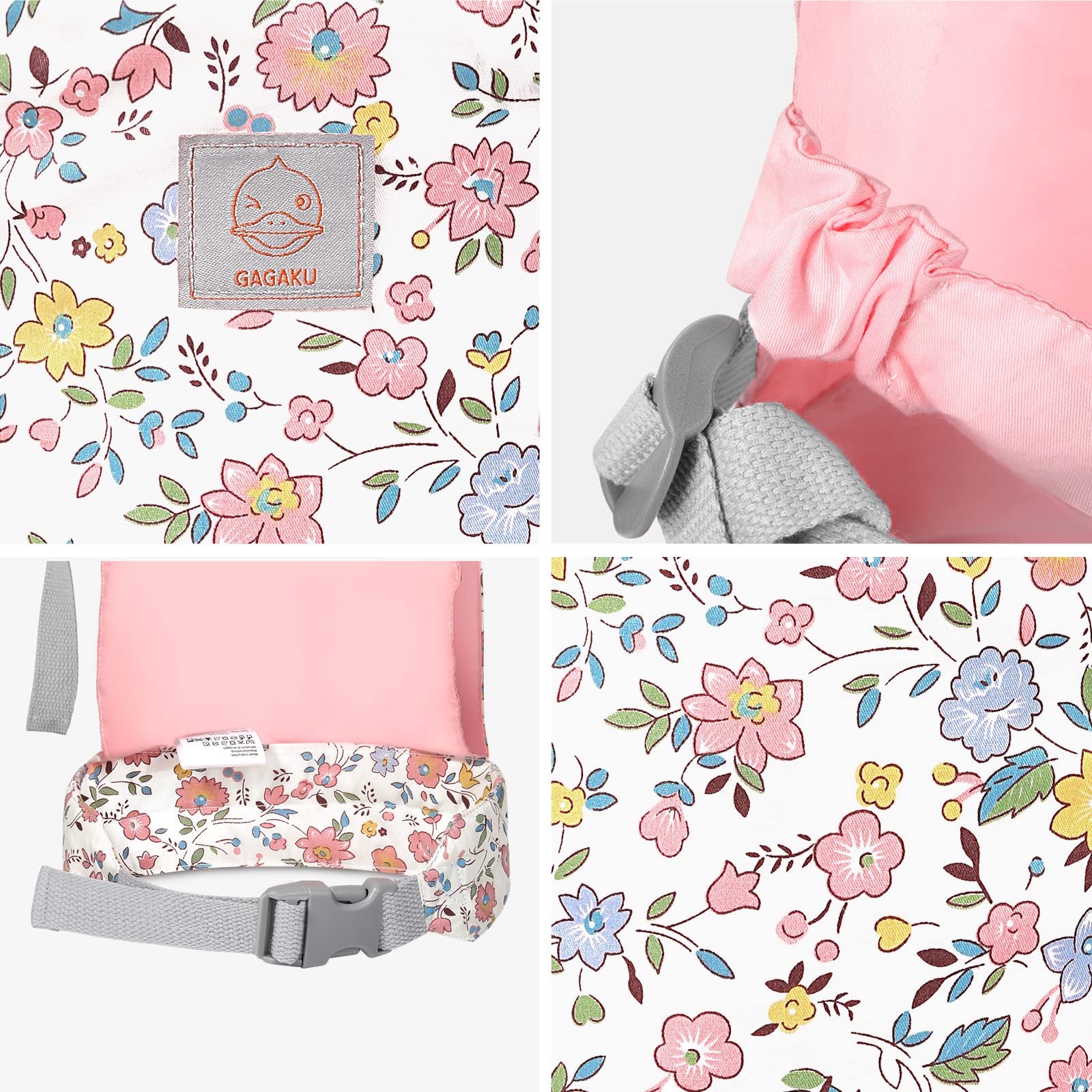 GAGAKU pink flowers pattern enhances imaginative doll play.