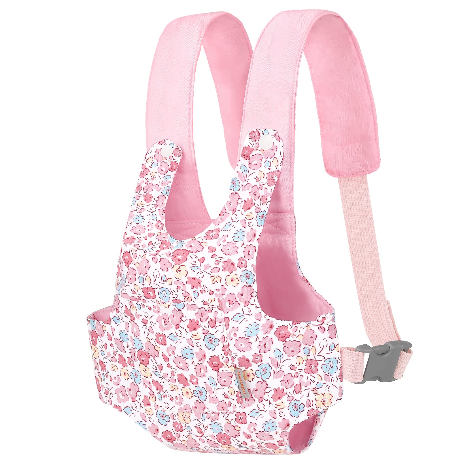 GAGAKU baby doll carrier with comfortable shoulder strap for easy carrying.