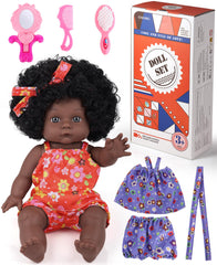 GAGAKU 12-inch Black Baby Doll hair styling and curly hair care