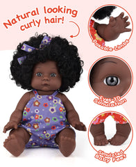 GAGAKU 12-inch Black Baby Doll with two outfits for dress-up