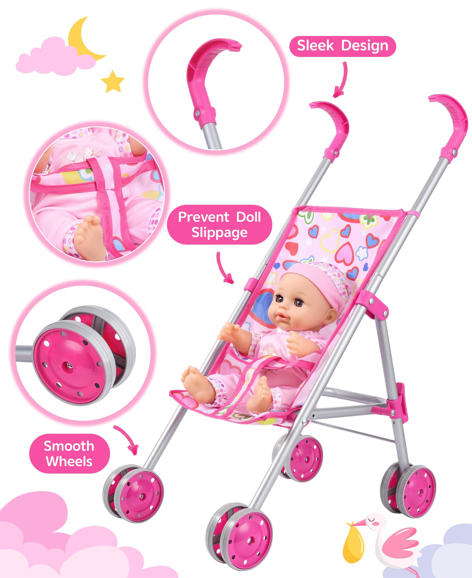GAGAKU doll bottle with drinking action enhances nurturing pretend play.