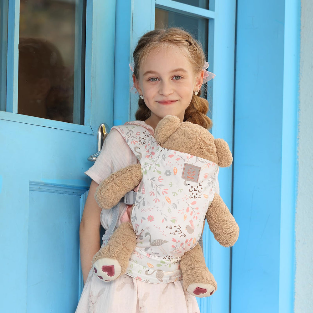 GAGAKU doll carrier adjustable pouch fits dolls up to 63 cm for versatile play.