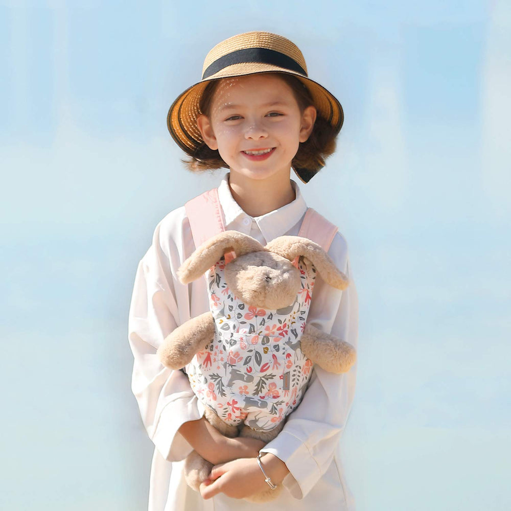 GAGAKU pink deer carrier with doll inside in pouch
