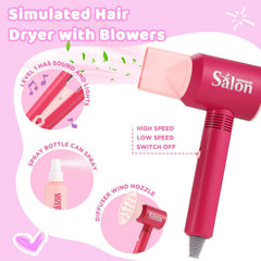 GAGAKU hair clamps included for secure pretend hairstyles and practice.