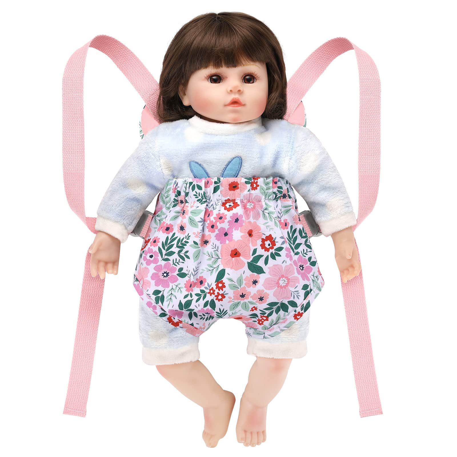 GAGAKU Leaf doll carrier size-dimensions image clarifies 14x10 inches for playsets.
