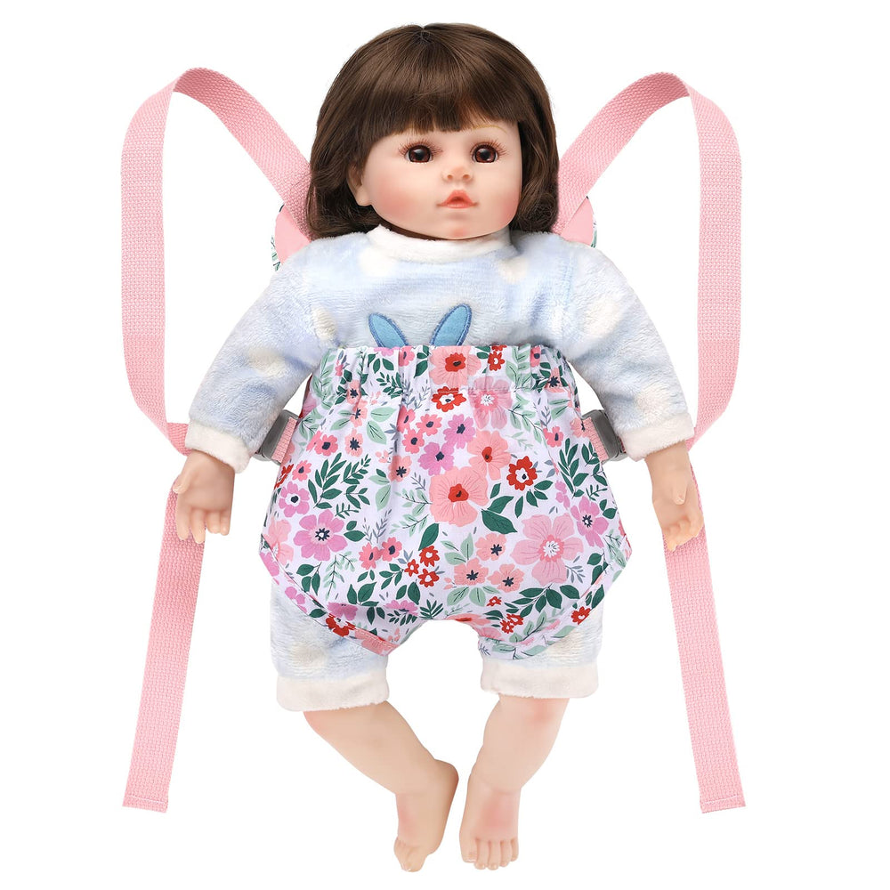 GAGAKU Leaf doll carrier size-dimensions image clarifies 14x10 inches for playsets.
