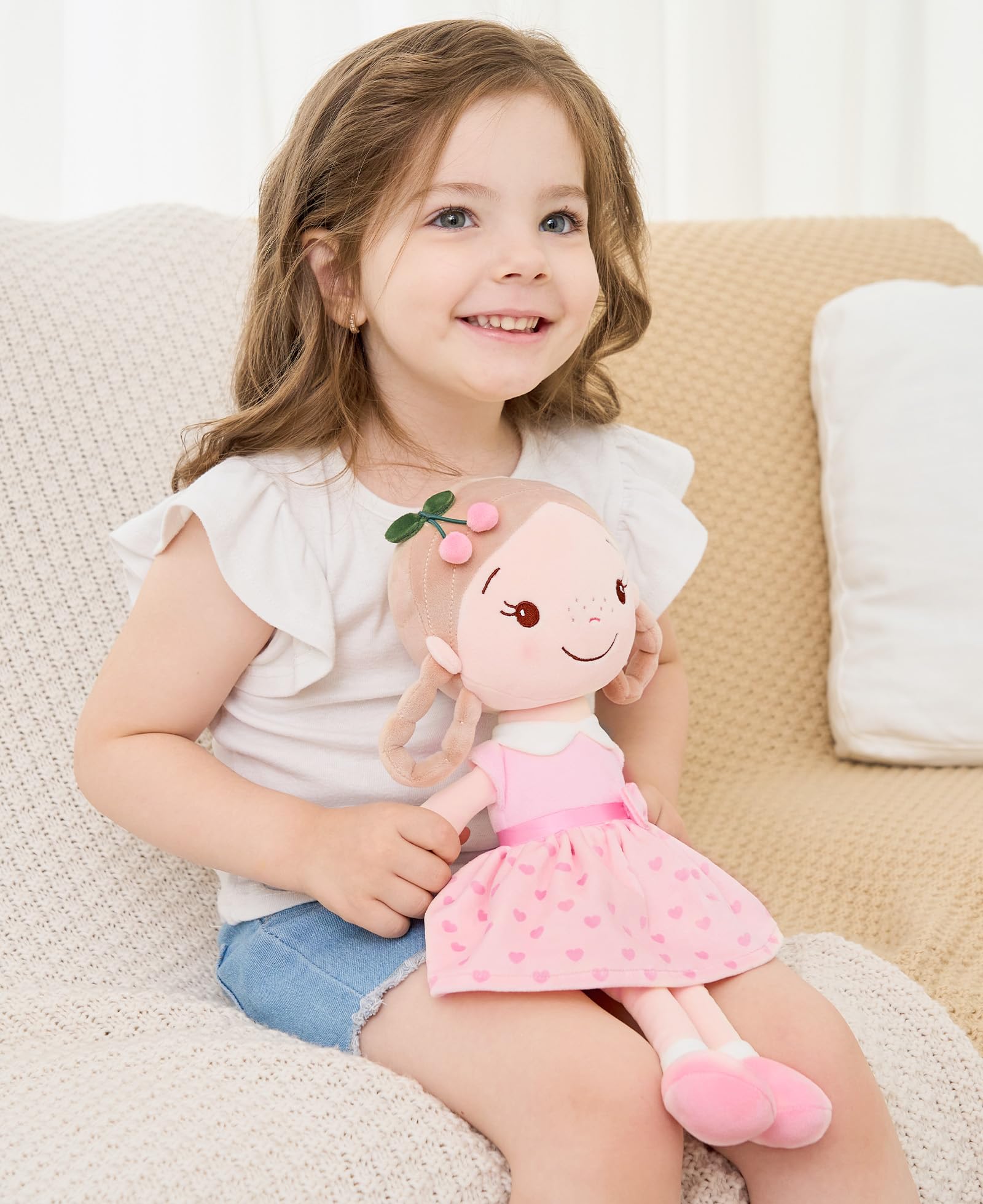 GAGAKU Cherry Girl doll BPA free fabric safe for toddlers