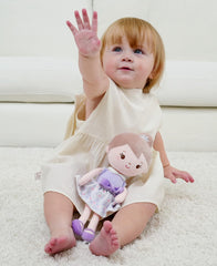 GAGAKU 12-inch doll with purple skirt, machine washable for easy care