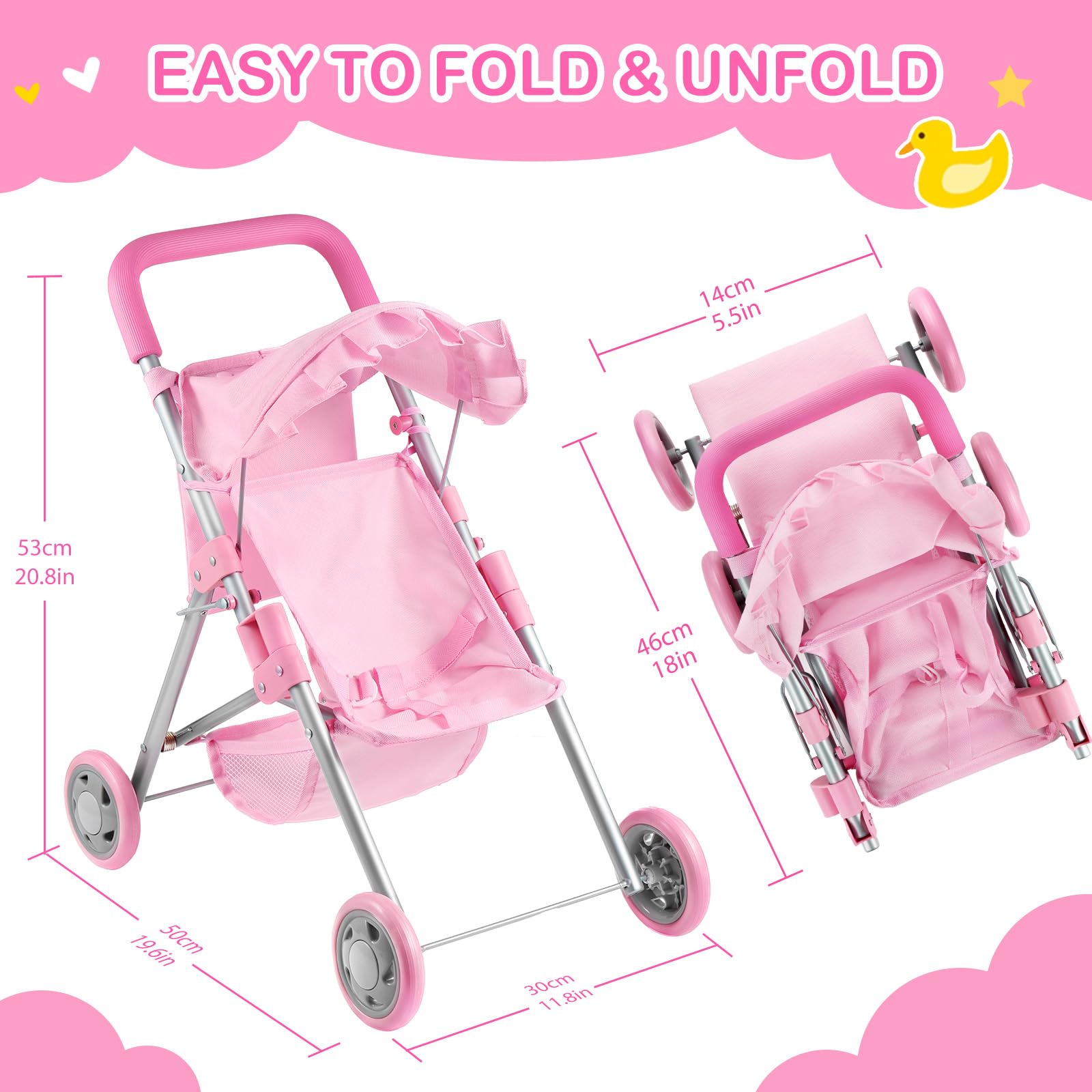 GAGAKU storage bag keeps extra outfits and diapers handy.