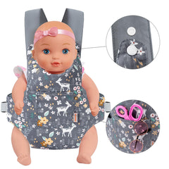GAGAKU doll carrier with buckle design, close-up of easy-entry feature.